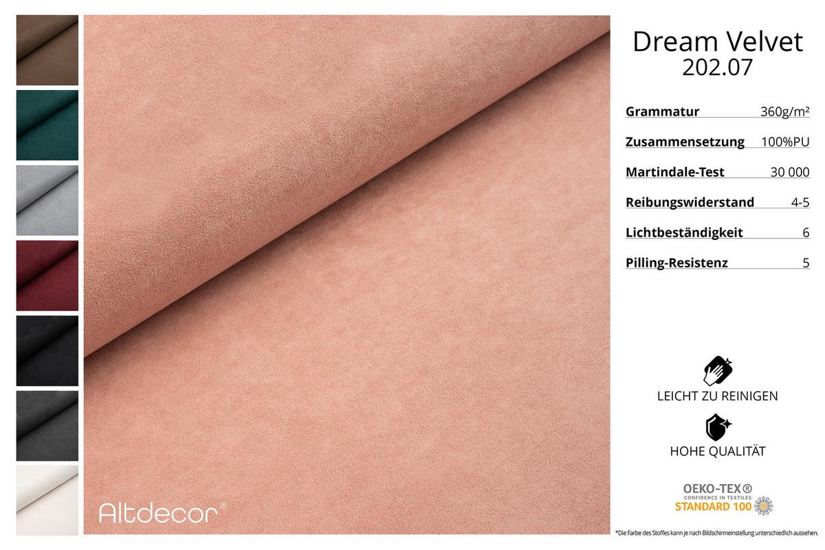 WOHNLANDSCHAFT LIVO-U1 - 315x173x79,5 cm Apricot - Koralle, Holzwerkstoff/Textil (315/79/173cm) - ALTDECOR