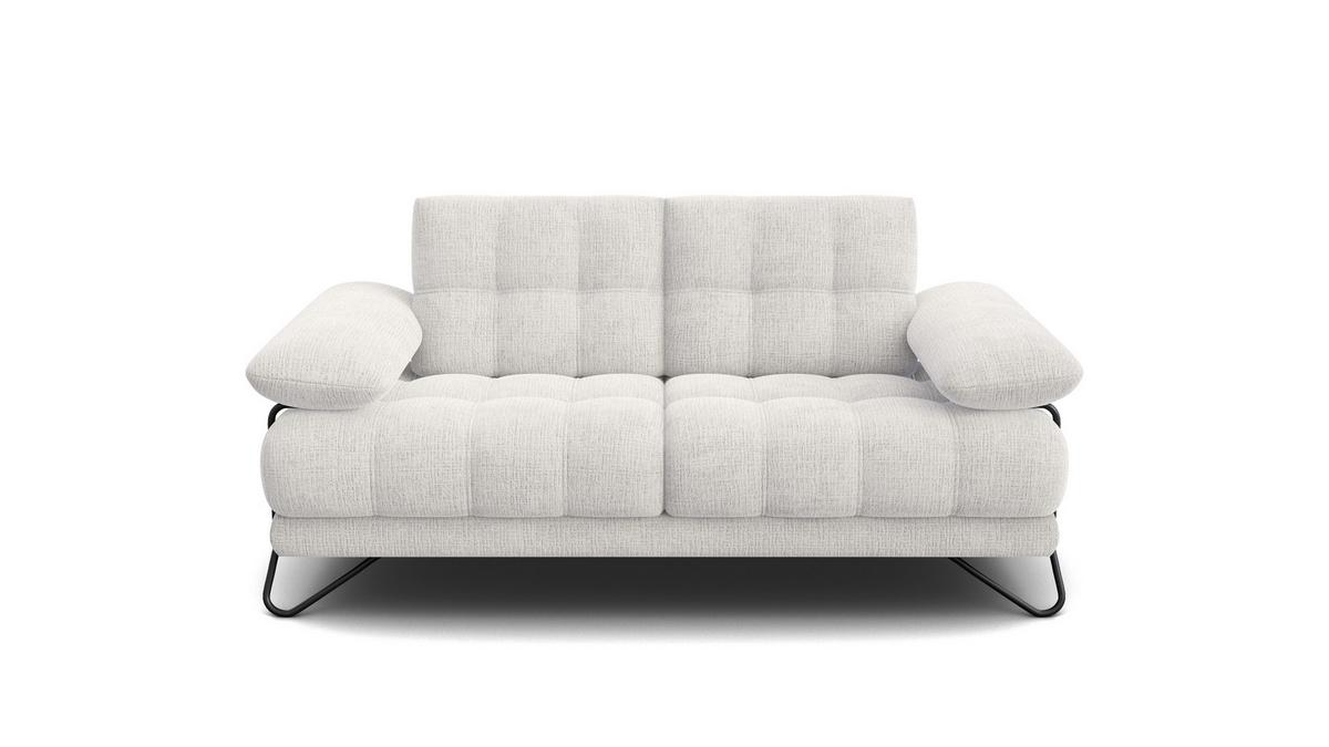 SOFA BUBBARA 2-Sitzer, creme - Creme/Schwarz, Holz/Textil (185/87/96cm) - Wozimo