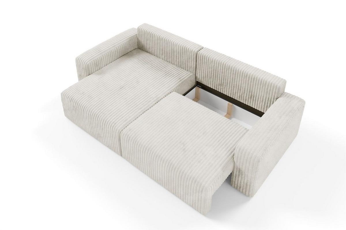 ECKSOFA Natalia - Creme, Holzwerkstoff/Textil (149/244cm) - Fun Möbel