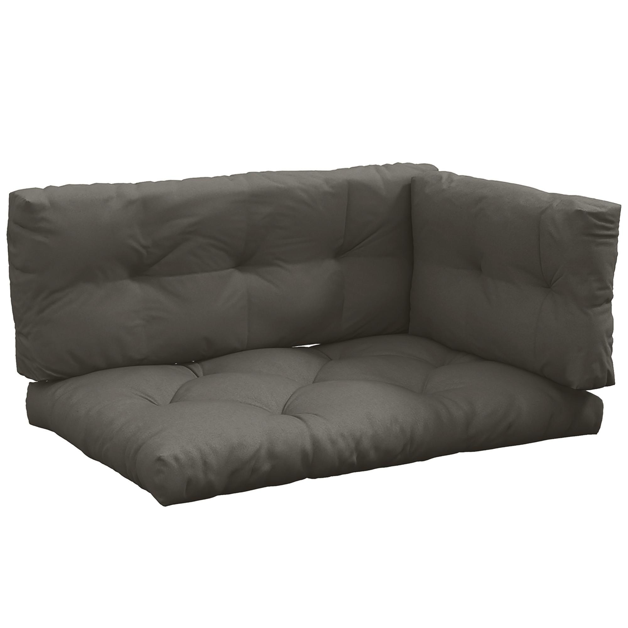 SITZKISSEN, Polyester, Dunkelgrau - Dunkelgrau, Kunststoff (80/12/120cm) - Outsunny
