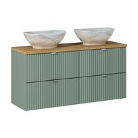 DOPPELWASCHTISCH 120.4cm Jade Grün und Holz - Grün, Holzwerkstoff (120.4/59/40cm) - Petits-meubles