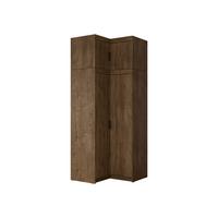ECKKLEIDERSCHRANK Elena 2D + Schrankaufsatz - Eichefarben/Schwarz, Holzwerkstoff/Kunststoff (98/246/98cm) - MIRJAN24