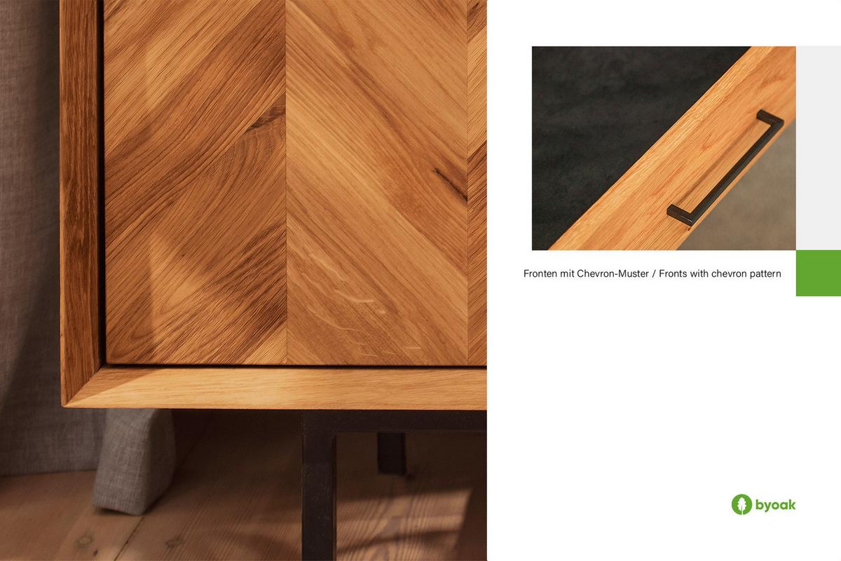 KOMMODE BREIT LEON Kernbuche - Kernbuche, Holz (144/95/45cm) - byoak