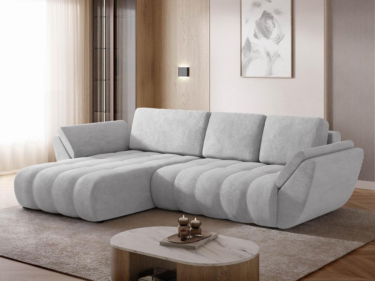 ECKSOFA Faro - Hellgrau/Schwarz, Holz/Kunststoff (283/195cm) - MIRJAN24