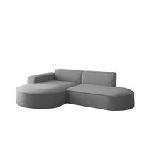 ECKSOFA Palma Xs Ottomane Opera Velvet - Grau, Holzwerkstoff/Textil (236/165cm) - Fun Möbel