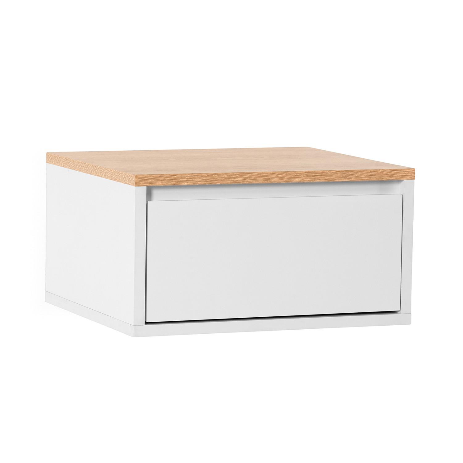 NACHTTISCH schwebender Desi Weiß/Eiche - Weiß, Holzwerkstoff (40/21/35cm) - VS Venta-stock