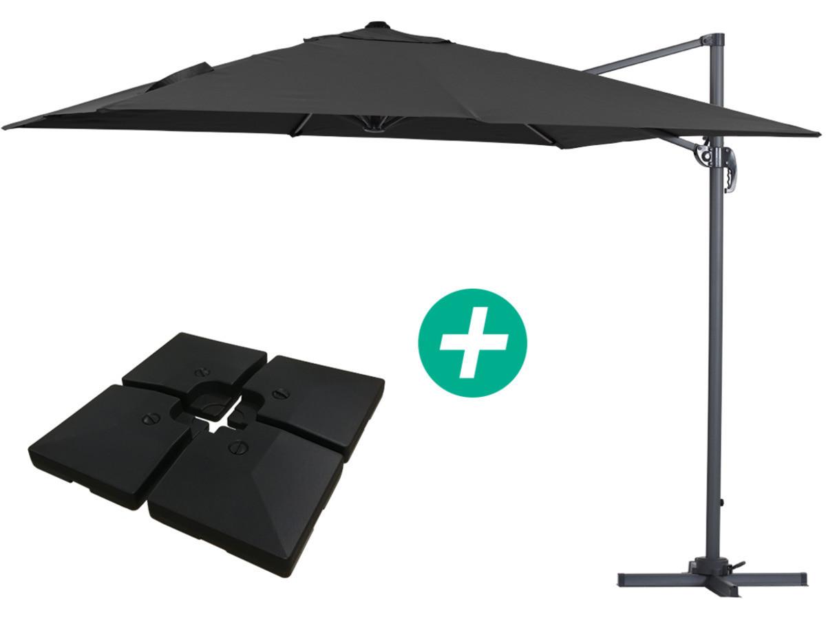 SONNENSCHIRM sun 3 Schwarz - Schwarz, Metall (300/300cm) - Habitat Garten