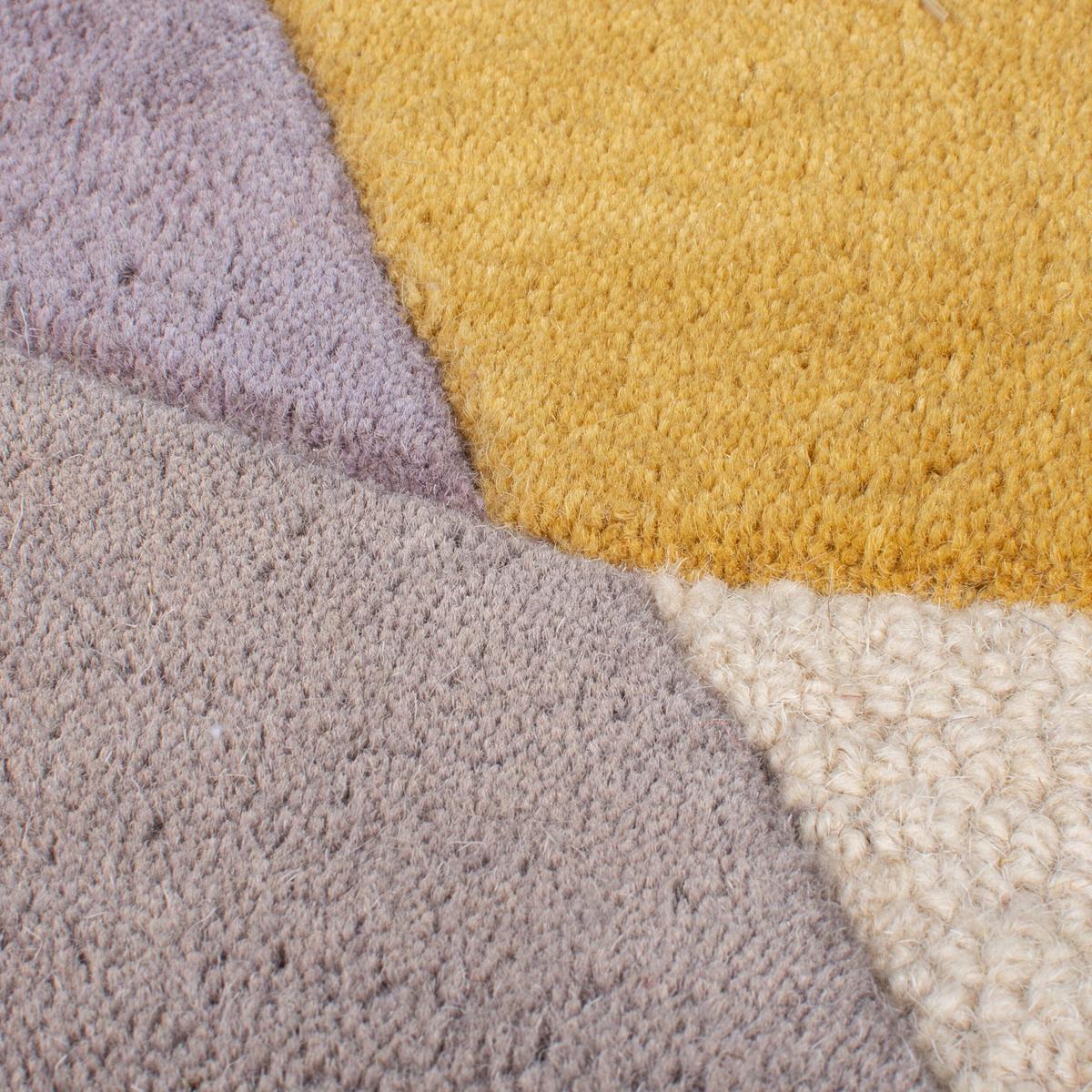 WOLLTEPPICH AIRE, abstrakt, aus Wolle, Bunt, Ø 160 cm - Multicolor, Textil (160/160cm) - KADIMA DESIGN