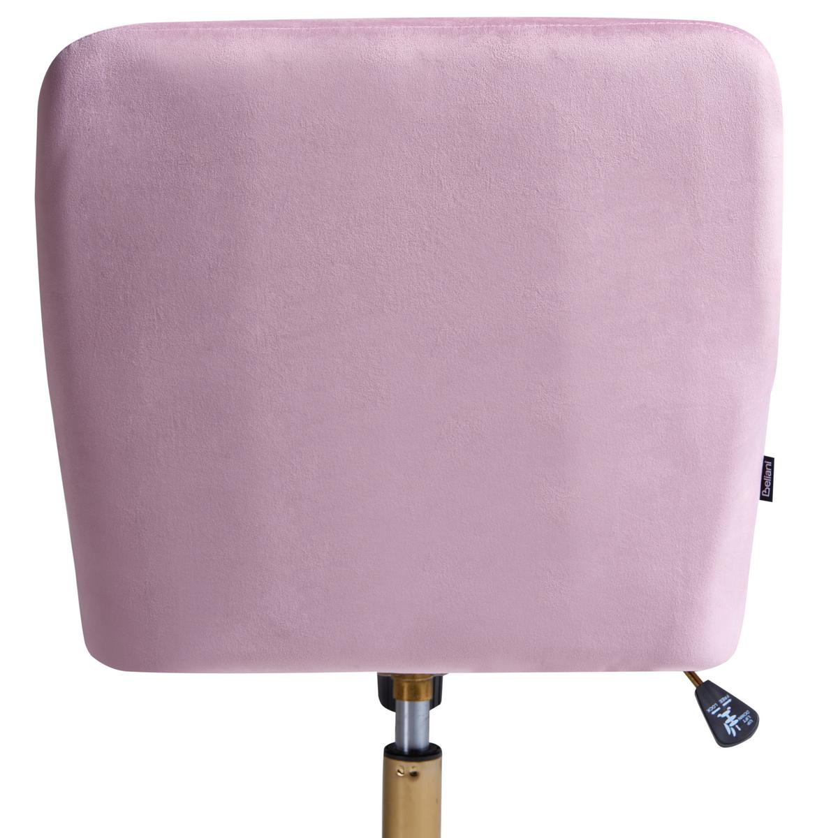 SCHREIBTISCHSTUHL Samtstoff Pastellrosa Altona - Pink, Textil (59/84/59cm) - Beliani