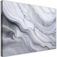 LEINWANDBILD Abstrakter grauer Marmorstein 60x40cm - Weiß, Textil (60/40cm) - Feeby
