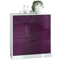 SCHUHSCHRANK Elvas Front in Brombeer Hochglanz - Brombeere, Holzwerkstoff (89/95.5/27cm) - Vladon