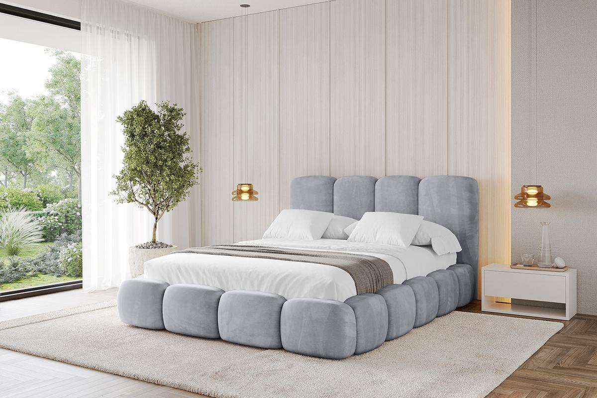 POLSTERBETT mit Bettkasten und Lattenrost, Boxbett ohne Matratze - KALA 120x200 Hellgrau - Hellgrau, Holzwerkstoff/Textil (120/200cm) - ALTDECOR