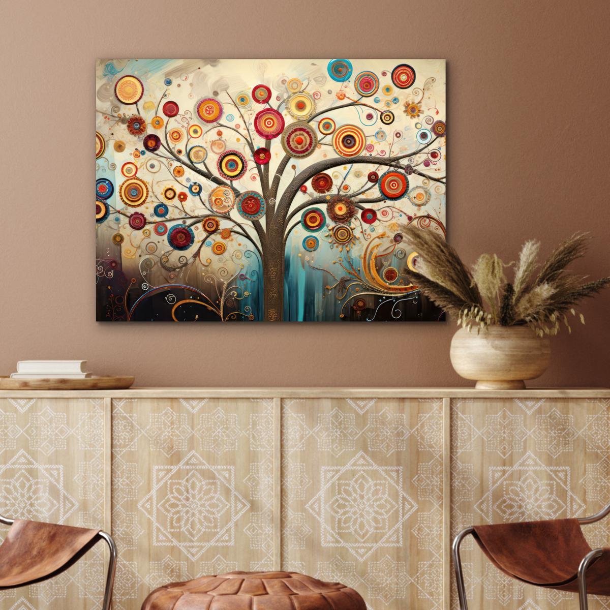 METALLBILD Baum - Baum des Lebens - Farbe 80x60 cm - Braun, Metall (80/60cm) - MuchoWow