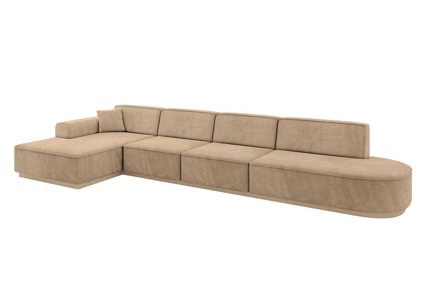 ECKSOFA Ottomane Links IREA-L3 - 413x171x83 cm Beige - Beige, Holzwerkstoff/Textil (413/171cm) - ALTDECOR