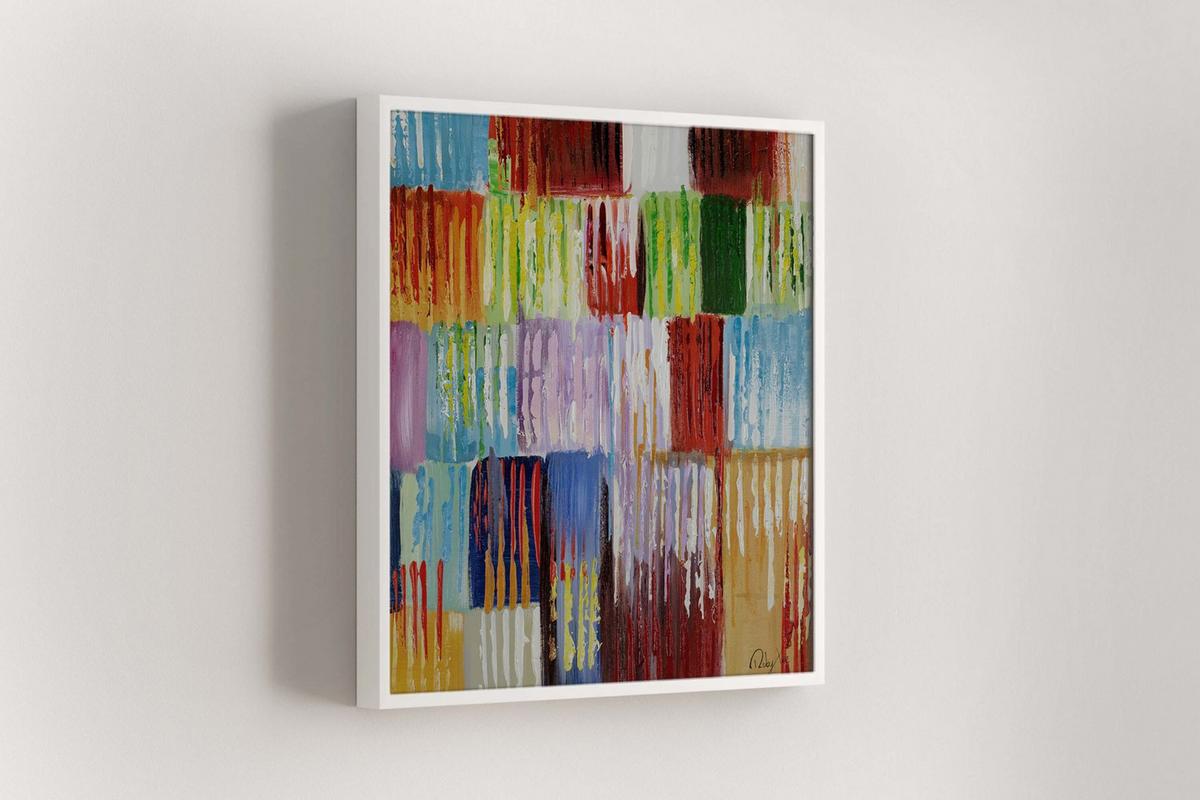 ACRYLBILD HANDGEMALT 60/60 cm - Multicolor, Holz/Textil (60/60cm) - KUNSTLOFT