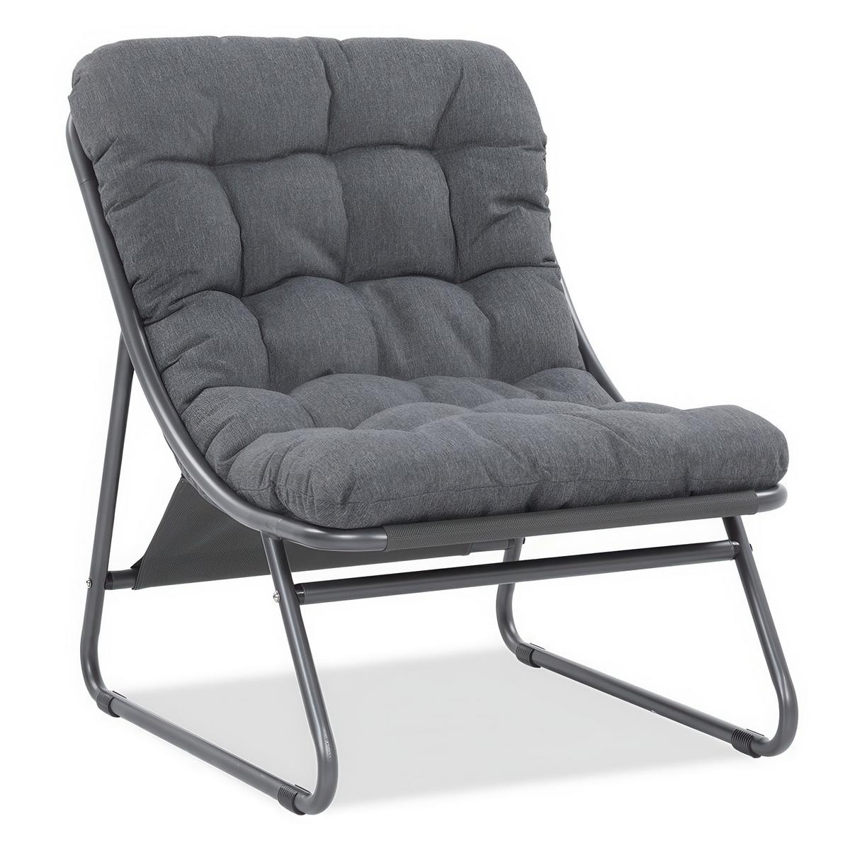 GARTENSET Solaro , aus Metall, 2 Sessel + 2-Sitzer Sofa + Couchtisch, Dunkelgrau - Dunkelgrau, Metall - Beautysofa