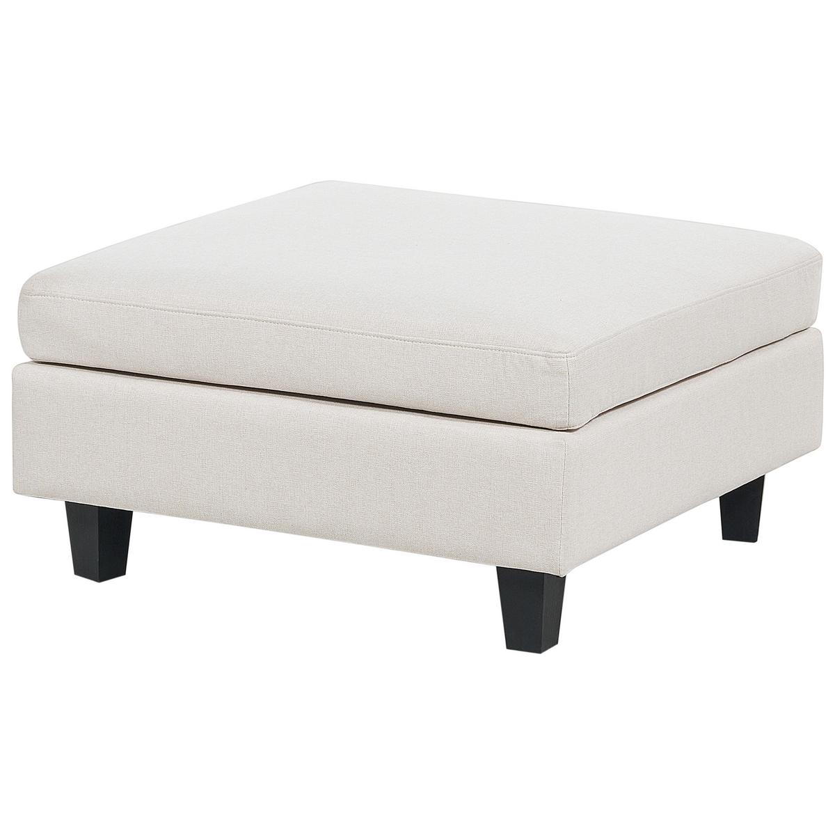 ECKFSOFA Modul 5-Sitzer linksseitig Hellbeige Stoff mit Ottomane Unstad - Beige/Schwarz, Textil (228/228cm) - Beliani