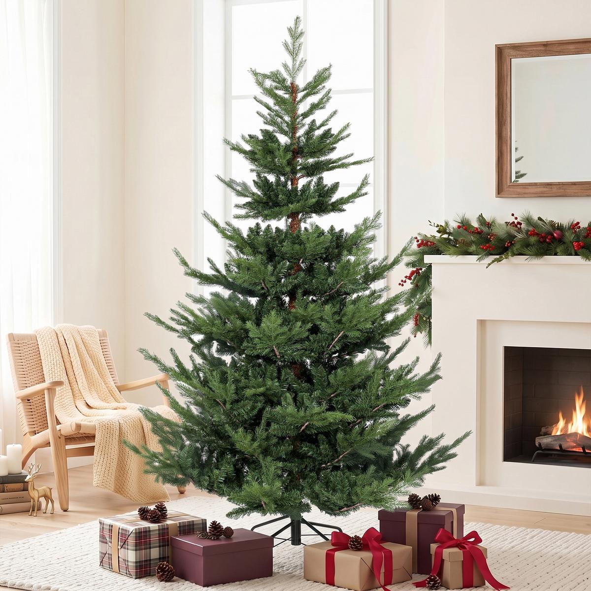 WEIHNACHTSBAUM PVC Grün - Smaragdgrün, Kunststoff (210cm) - HOMCOM