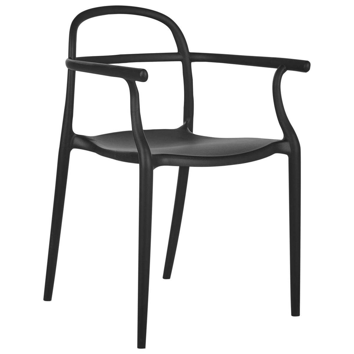 GARTENSTUHL 2er-Set Schwarz Vidor - Schwarz, Kunststoff (53/81/51cm) - Beliani