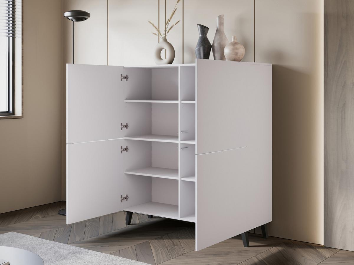 HIGHBOARD Phuket 120 - Schwarz/Weiß, Holzwerkstoff/Kunststoff (120/130/39cm) - MIRJAN24