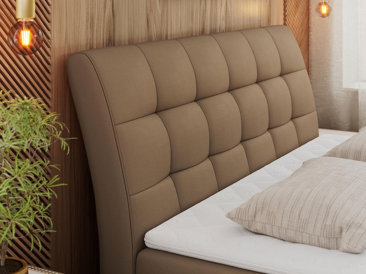 BOXBETT DIEGOS 200/200 Braun Kunstleder - H4 - Braun, Holz/Textil (200/200cm) - MKS