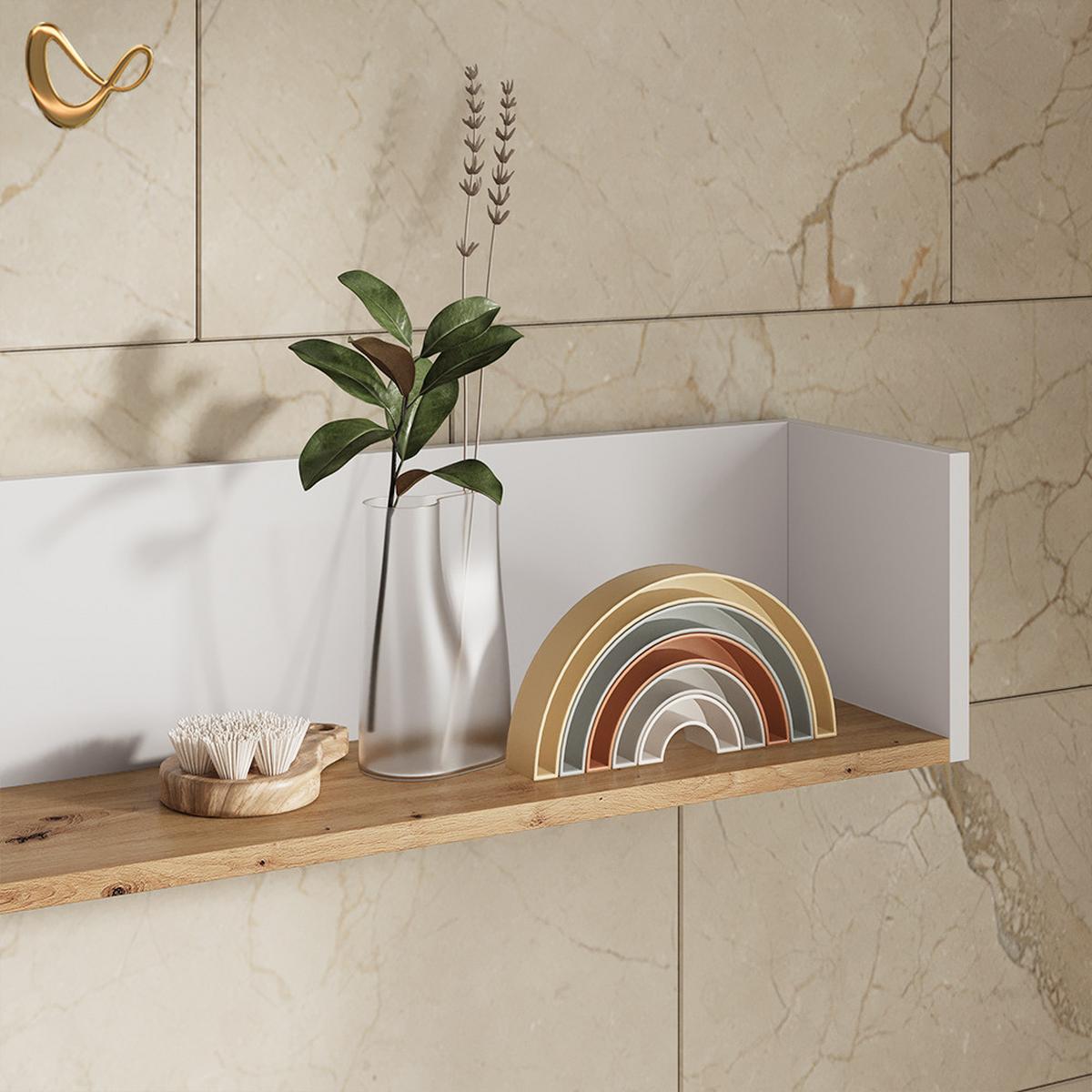 WANDREGAL Paolina Weiß/Artisan 93.4 x 20 cm - Weiß/Eiche Artisan, Holzwerkstoff (93.4/20/20cm) - Livinity®