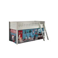 KINDERBETT Karyl 208x114x135 Massivholz Weiß Textilset Pet Shop - Blaugrau/Weiß, Holz (90/200cm) - 58aufmkessel