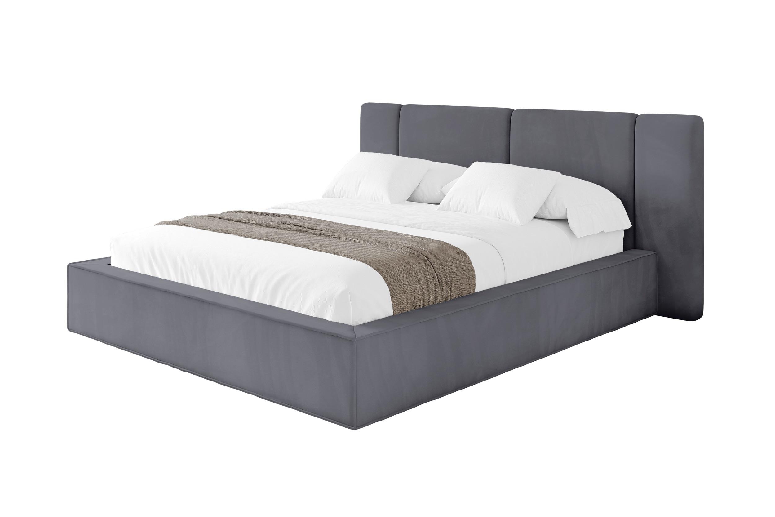 POLSTERBETT mit Bettkasten und Lattenrost, Bett mit Matratze H3/H4 - RIVO 120x200 Dunkelgrau - Dunkelgrau, Holzwerkstoff/Textil (120/200cm) - ALTDECOR