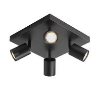 DECKENSTRAHLER Baunach 4-flammig 25/25/14.4 cm - Schwarz, Metall (25/25/14.4cm) - Nettlife