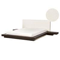 BETT mit LED 160/200 cm MDF-Platte Dunkelbraun Zen - Dunkelbraun, Holz (160/200cm) - Beliani