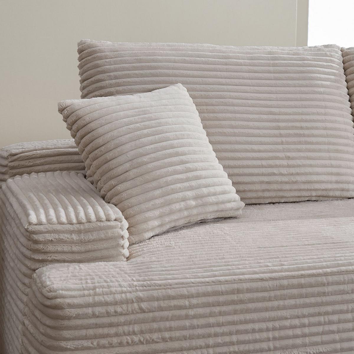 SOFA Coredo taupe Cord - Taupe, Textil (250/155cm) - Juskys