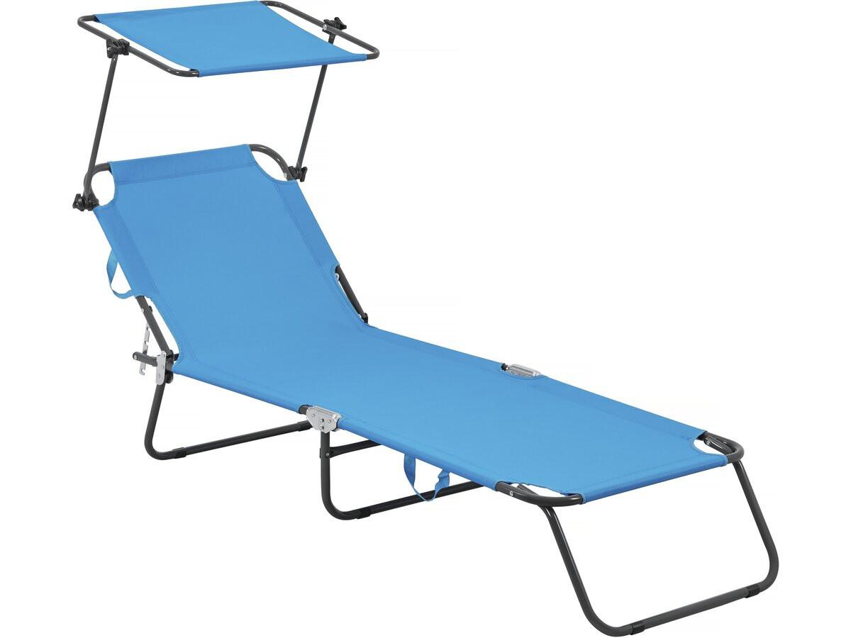 SONNENLIEGE lazy Blau - Blau, Metall (54/73/180cm) - Habitat Garten