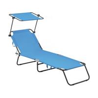 SONNENLIEGE lazy Blau - Blau, Metall (54/73/180cm) - Habitat Garten