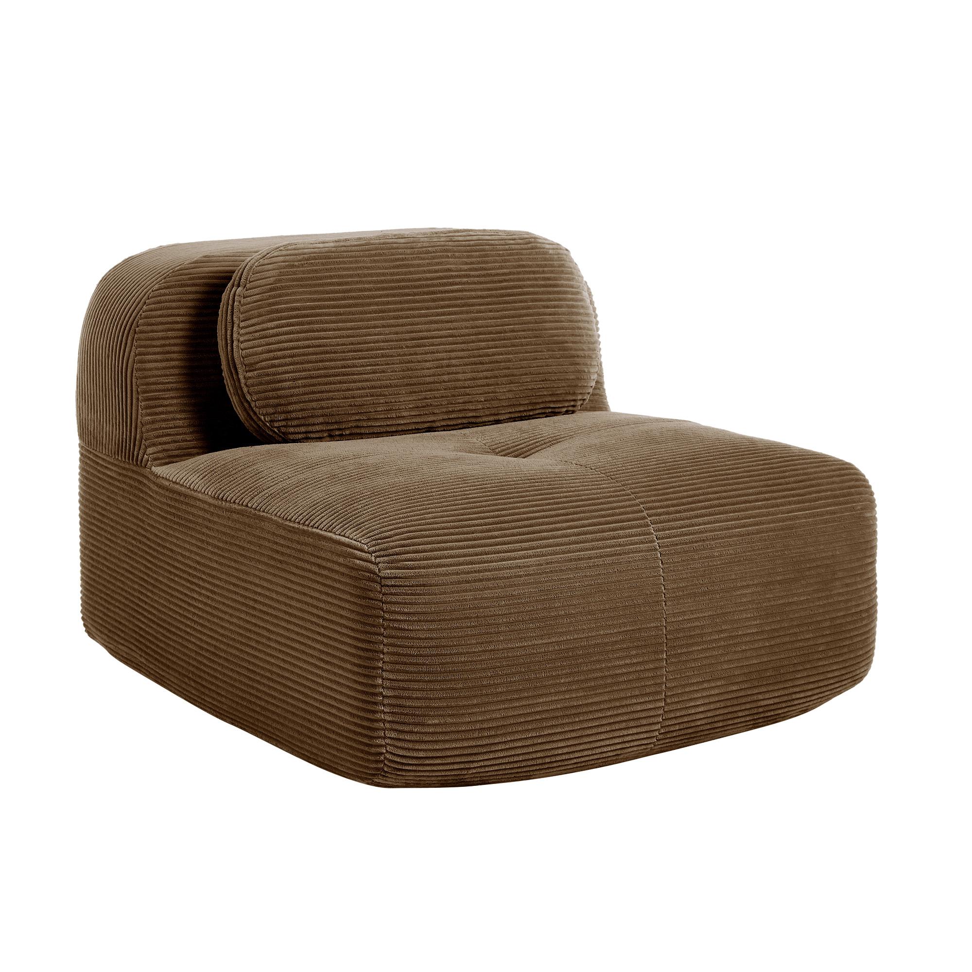 SOFA Modulares Cordstoff Braun ohne Armlehnen mit Kissen - Braun, Textil (90/75/103cm) - Urban Meuble