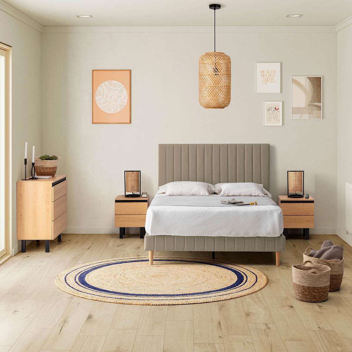 POLSTERBETT + kopfteil 140x190 cm Eris, Beige - Beige, Textil (192/142/90cm) - VS Venta-stock