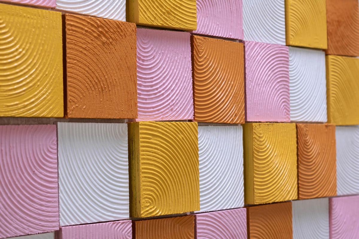 HOLZBILD Bunt 80/80 cm - Multicolor, Holz (5.57/80cm) - KUNSTLOFT