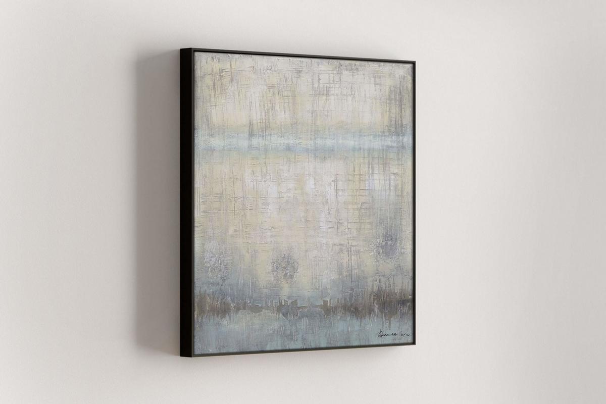 ACRYLBILD HANDGEMALT 80/80 cm - Beige, Holz/Textil (80/80cm) - KUNSTLOFT