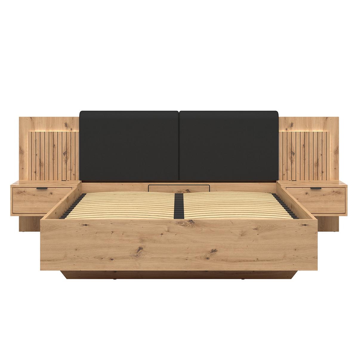 BOXBETT 160/200 Mao Holz in Eichenoptik - Braun, Holzwerkstoff (160/200cm) - Petits-meubles
