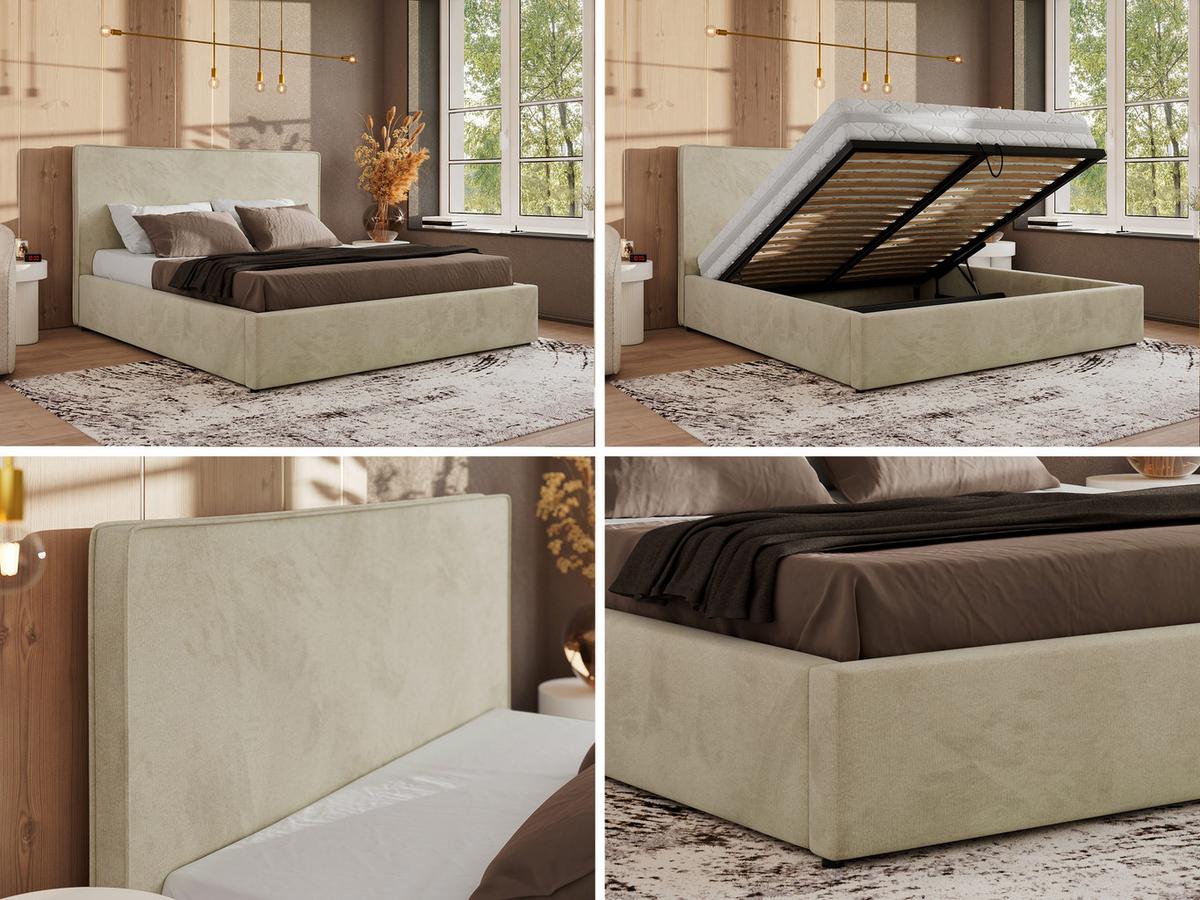 POLSTERBETT CORIVO CLASSIC 200/200 - Beige Velvet - ohne Matratze - Beige, Textil (200/200cm) - MKS
