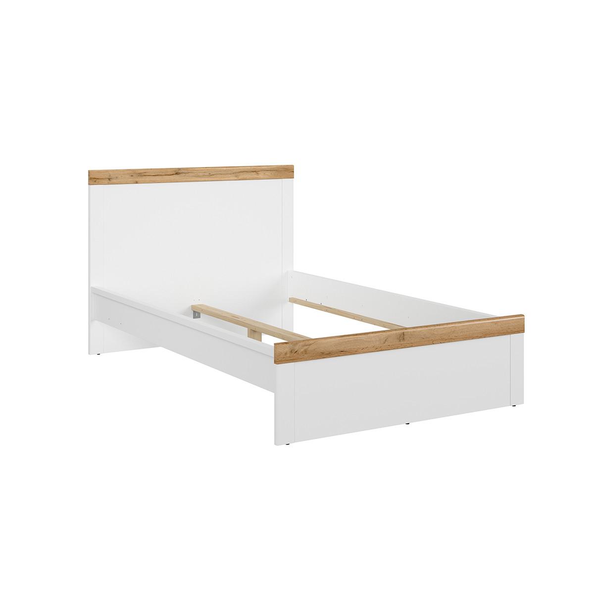 BETT 120/200 Hella Weiß und Holz - Weiß, Holzwerkstoff (120/200cm) - Petits-meubles