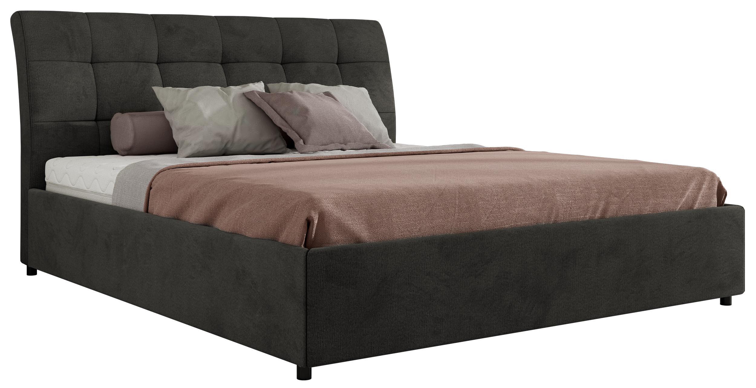 POLSTERBETT GALA CLASSIC 180/200 - Dunkelgrau Velvet - ohne Matratze - Dunkelgrau, Textil (180/200cm) - MKS