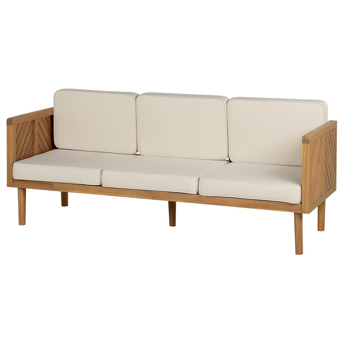 LOUNGE-SET 5-sitzer Akazienholz Hellbraun Baratti - Hellbraun, Holz - Beliani