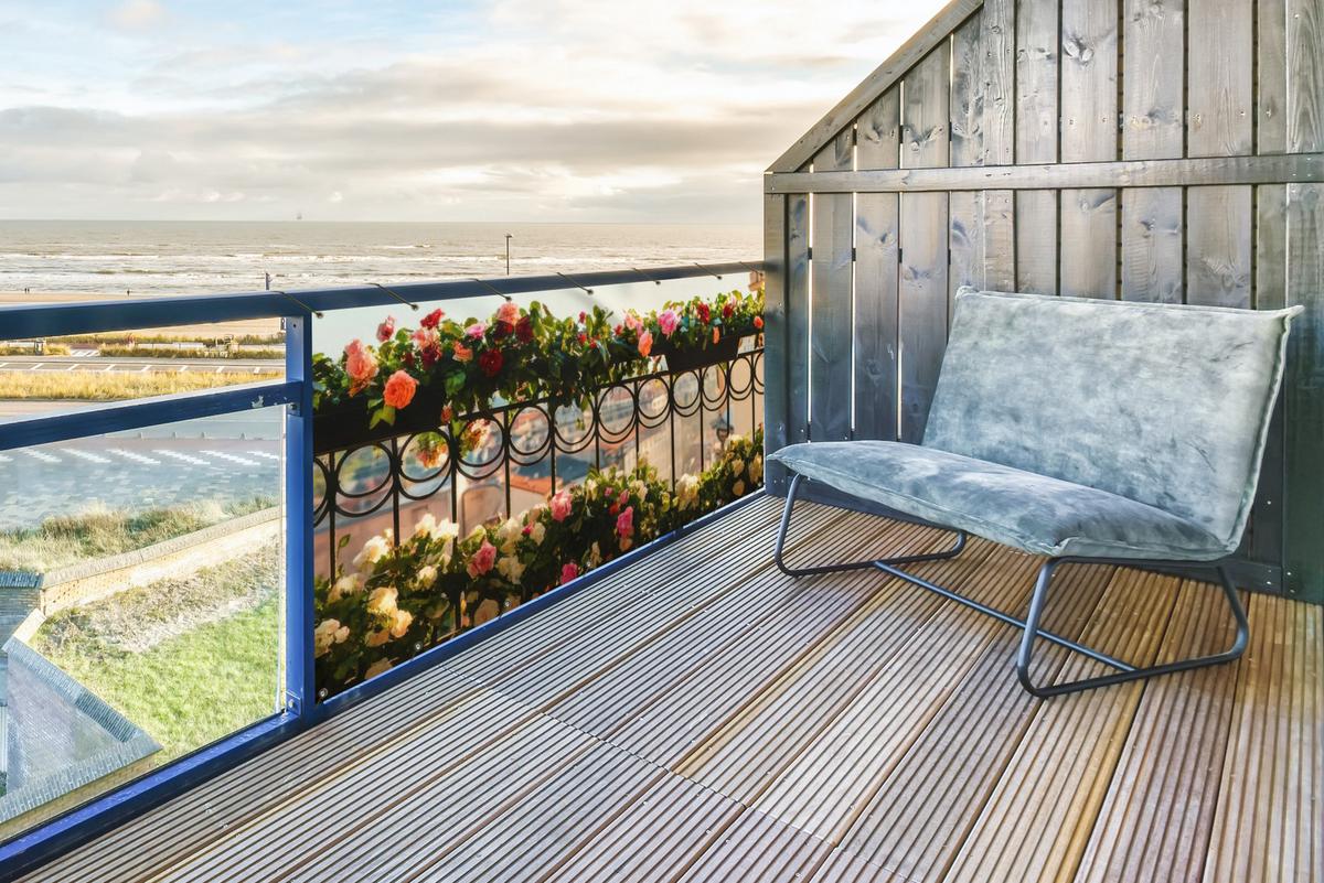 BALKON-SICHTSCHUTZ Blumen - Zaun - Stadtbild - Sommer Witterungsbeständig 200x90 cm - Pink, Kunststoff (200/90cm) - MuchoWow