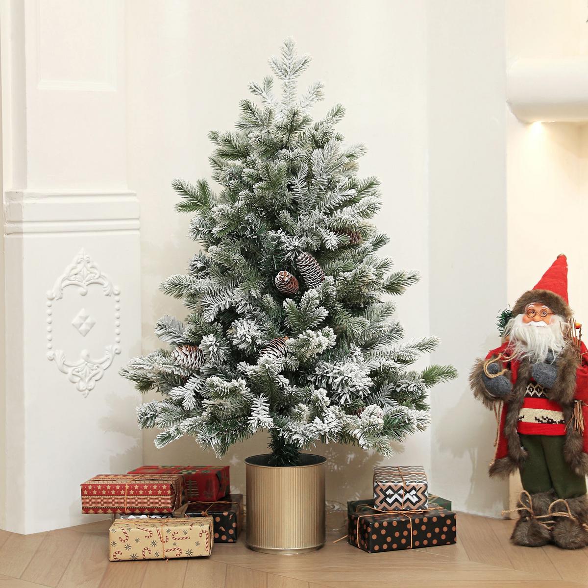 KÜNSTLICHER Weihnachtsbaum, 100 cm Christbaum mit 130 Spitzen, flammenhemmend - Grün, Kunststoff (100cm) - HOMCOM