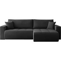 ECKSOFA Alva 3-Sitzer Universall Rechts/Links, Strukturstoff Dunkelgrau 277/154/83 cm - Schwarz, Textil (277/154cm) - WFL GROUP
