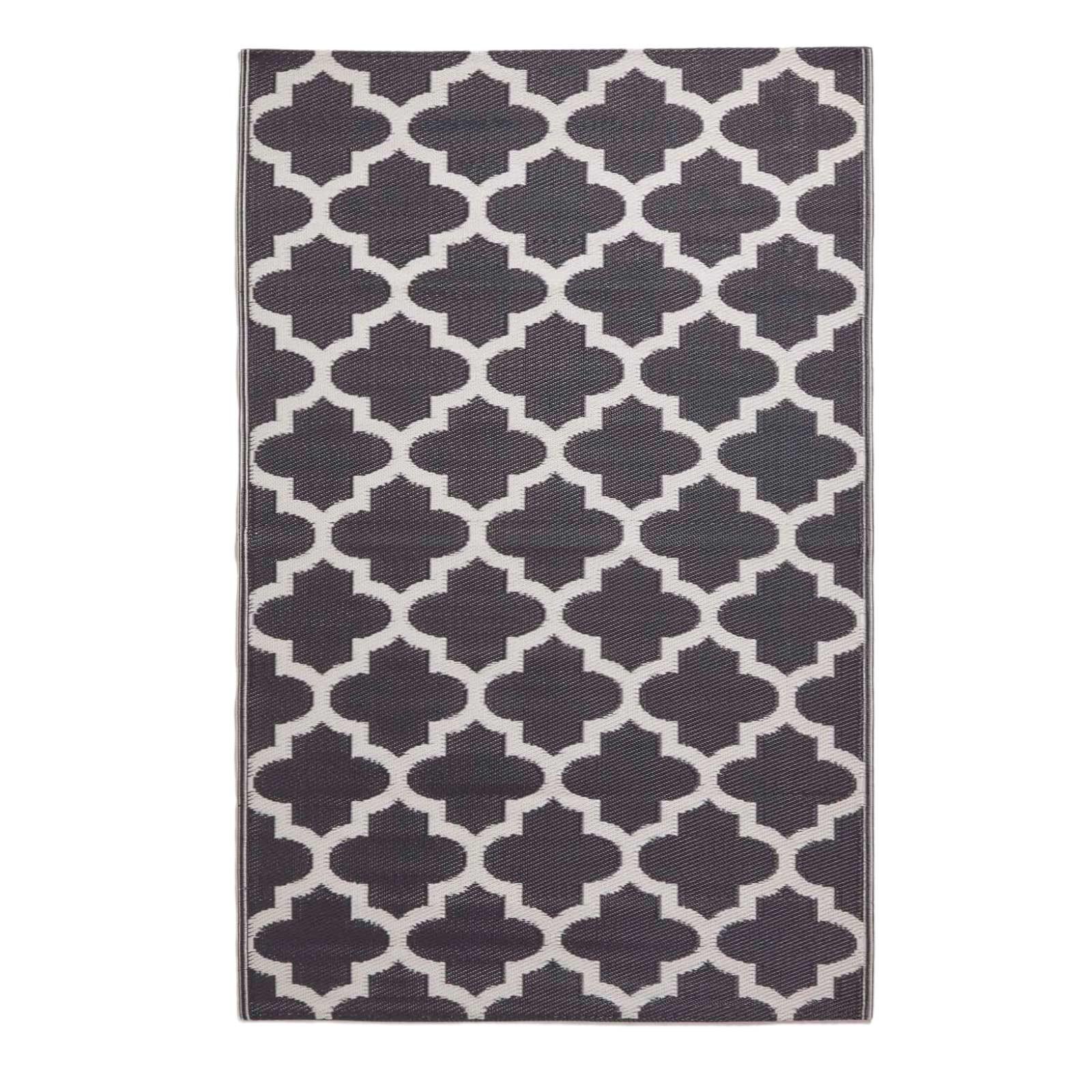 OUTDOORTEPPICH Nola, geometrisch gemustert 150/240 cm - Schwarz, Kunststoff (150/240cm) - Homescapes