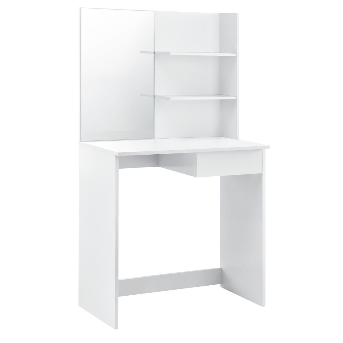 SCHMINKTISCH - Weiß, Holzwerkstoff (75/141/40cm) - [en.casa]