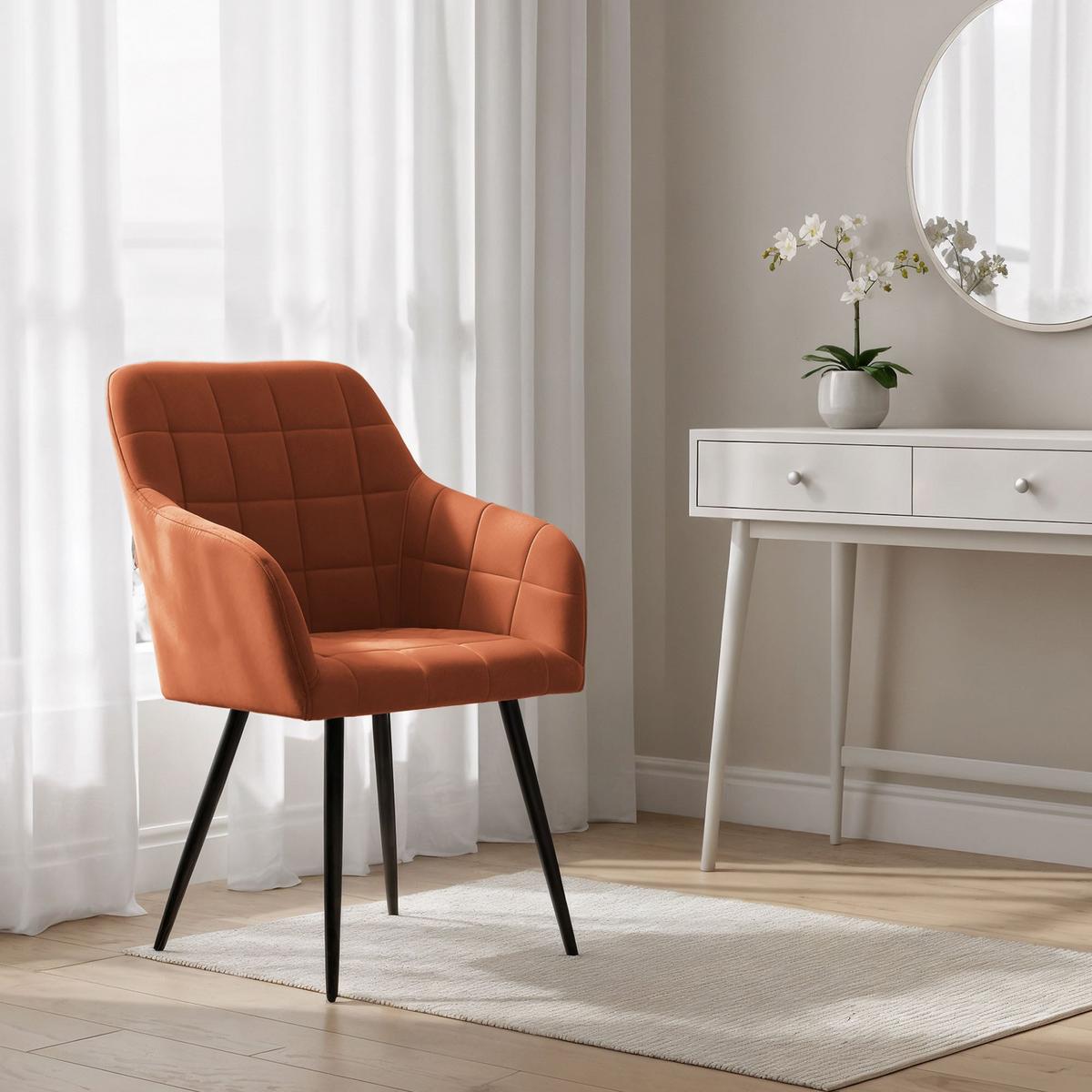 POLSTERSTUHL 4er Set, Metallbeine Bronze, Schwarz 54/82/58 - Schwarz, Textil (54/82/51cm) - RAUMHIRSCH FURNITURE