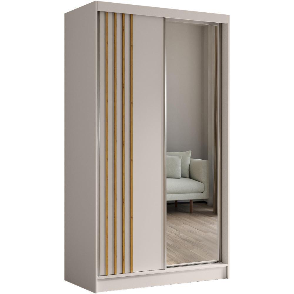 SCHWEBETÜRENSCHRANK Nela 120/216/61 kaschmir+eiche Artisan - Kaschmir, Holzwerkstoff (120/216/61cm) - Beautysofa