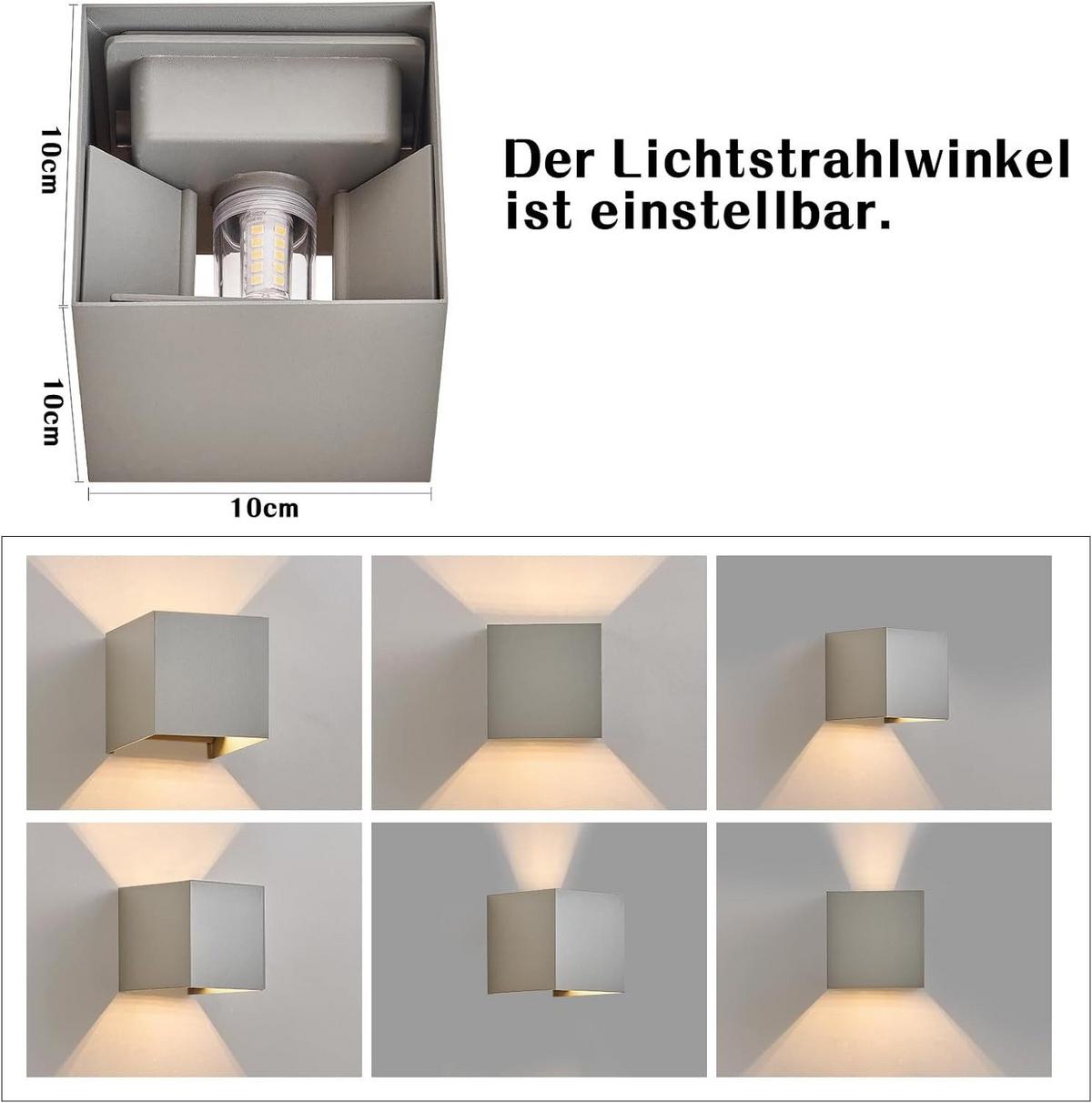 WANDLEUCHTE Luminesce 22/11.5/22 cm - Grau, Metall (11.5/22/22cm) - ZMH